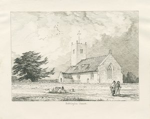 Kościół Bobbington: rysunek piórem, 1837 autorstwa Thomas Peploe Wood