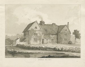 Charnes Hall: rysunek w sepii autorstwa Thomas Peploe Wood