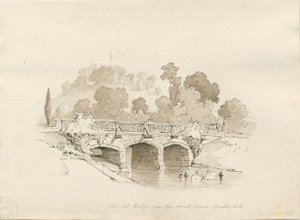 Chartley Hall: szkic piórem i praniem, 1837 autorstwa Thomas Peploe Wood