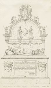 Colwich - Wolseley Monument: rysunek piórkiem autorstwa Thomas Peploe Wood