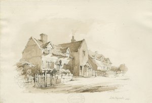 Domki w Little Haywood: ołówek i pranie autorstwa Thomas Peploe Wood