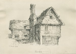 Eccleshall - Biana Hall: rysunek piórem i tuszem, 1833 autorstwa Thomas Peploe Wood