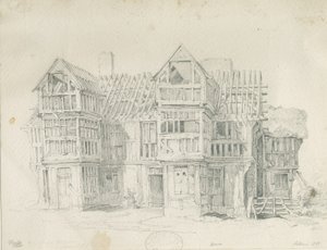 Eccleshall - Biana Hall: rysunek ołówkiem, 1835 autorstwa Thomas Peploe Wood