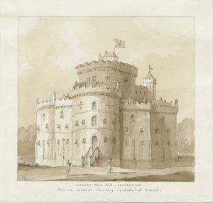 Eccleshall - „Orły Hall”: rysunek w sepii