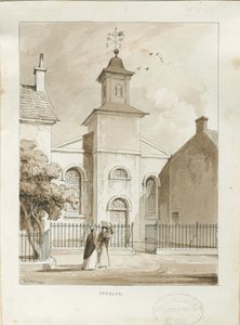 Fazeley Chapel: rysunek długopisem i praniem autorstwa Thomas Peploe Wood