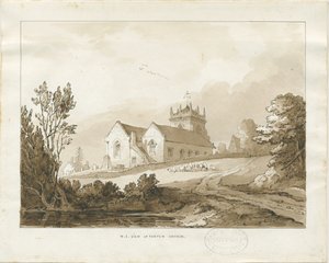 Kościół w Forton: rysunek płukania, nd [?1838] (rysunek)