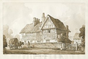 Haughton - Old Hall: rysunek w sepii, 1838 autorstwa Thomas Peploe Wood