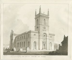 Lane End Church (Longton): rysunek w sepii autorstwa Thomas Peploe Wood