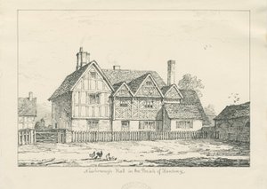 Newborough Hall: rysunek piórem, 1836 autorstwa Thomas Peploe Wood