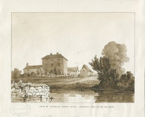 Norbury Manor: rysunek w kolorze sepii, 1838 autorstwa Thomas Peploe Wood
