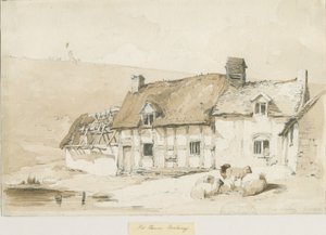 Norbury Village - Stare domy: rysunek w sepii