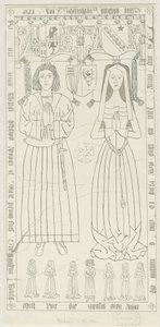 Kościół Penkridge - Grób Richarda Littletona: rysunek piórem i tuszem, bd [1842-1845] (rysunek) autorstwa Thomas Peploe Wood
