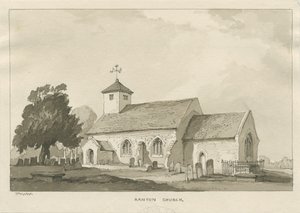 Kościół w Ranton: rysunek w sepii autorstwa Thomas Peploe Wood