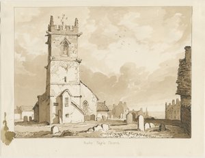Kościół Rowley Regis: rysunek w sepii, 1837 autorstwa Thomas Peploe Wood