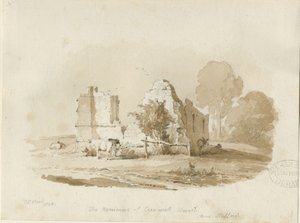 Stafford - Kaplica Creswell: rysunek w sepii (winietowany) autorstwa Thomas Peploe Wood
