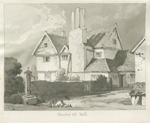 Standon Hall: rysunek w sepii autorstwa Thomas Peploe Wood