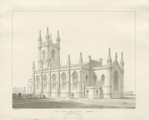 Kościół Stoke-upon-Trent [Nowość]: rysunek w sepii autorstwa Thomas Peploe Wood