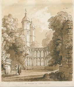 Tixall Hall: rysunek długopisem i myciem, 1838 autorstwa Thomas Peploe Wood