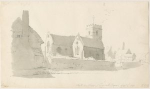 Kościół Trysull: rysunek ołówkiem, 2 września 1837 (rysunek) autorstwa Thomas Peploe Wood