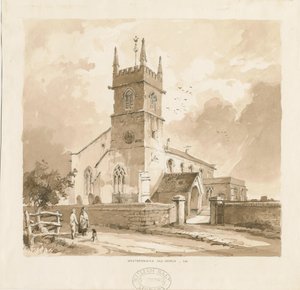 West Bromwich Church ["Stary"]: rysunek ołówkiem i farbą, nd [1841, por. XII.16b i WSL, D1986/3]