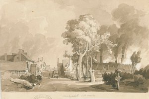 Weston-on-Trent - Shirleywich Saltworks: rysunek w sepii, 1838 autorstwa Thomas Peploe Wood