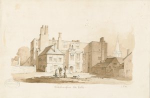 Wolverhampton - The Old Hall: rysunek w sepii, bd [c 1838] (rysunek) autorstwa Thomas Peploe Wood