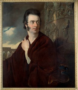 Przypuszczalny portret Lorda Byrona (1788 - 1824) brytyjskiego poety. Obraz Thomasa Phillipsa (1770-1845) Ec. Ang.