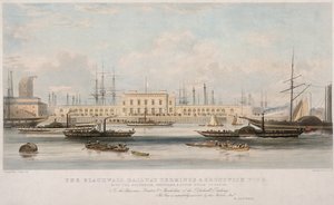 „The Blackwall Railway Terminus i Brunswick Pier”, Blackwall, Topola, Londyn, ok. 1840 r.