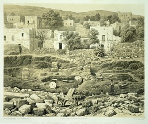 Widok wykopalisk, z „Historii odkryć w Helicarnassus, Cnidus, und Branchidae”, autorstwa Charlesa Thomasa Newtona (1816-94) opublikowanej w 1862 r.