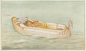 Danae i Perseusz (kolor lito) autorstwa Thomas Ralph Spence