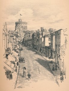 Wielka Wieża Zamku Windsor Z Peascod Street, 1902 autorstwa Thomas Robert Way