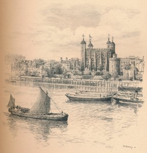 Tower of London z Tower Bridge., 1902