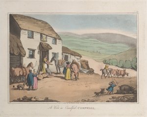 A View of Camelford, Cornwall, z Sketches from Nature, 1822., 1822. Twórcy: Thomas Rowlandson, Joseph Constantine Stadler.