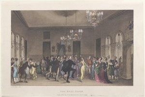 Sala balowa, z Poetyckich szkiców Scarborough, 1813., 1813. Twórcy: Thomas Rowlandson, Joseph Constantine Stadler, J. Bluck.