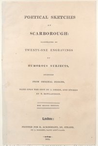 Strona tytułowa, z Poetical Sketches of Scarborough, 1813., 1813. Twórcy: Thomas Rowlandson, Joseph Constantine Stadler, J. Bluck.