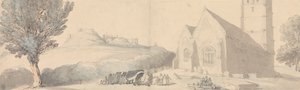 Pogrzeb w Carisbrooke na Wyspie Wight autorstwa Thomas Rowlandson