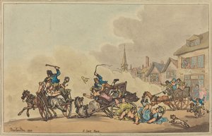 Wyścig wozów, 1788. autorstwa Thomas Rowlandson