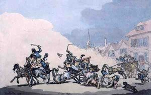 Wyścig wozów, wyd. autorstwa Williama Hollanda autorstwa Thomas Rowlandson