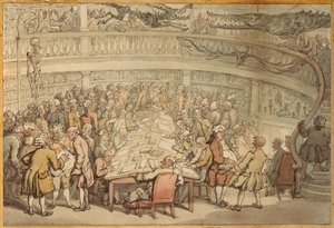 Rozmowa w „Surgeons Hall”, Old Bailey, Londyn autorstwa Thomas Rowlandson