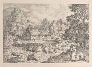 Wodospad w Kornwalii, z cyklu „Widoki Kornwalii” autorstwa Thomas Rowlandson