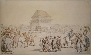 Spotkanie zatłoczonego wyścigu autorstwa Thomas Rowlandson