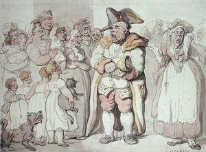 Cry for a Cat (pióro i tusz oraz akwarela na papierze) autorstwa Thomas Rowlandson