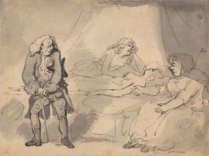 Scena na łożu śmierci autorstwa Thomas Rowlandson