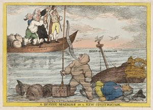Maszyna do nurkowania na nowej konstytucji, wyd. 1806 autorstwa Thomas Rowlandson