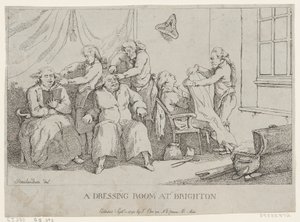 Garderoba w Brighton, 1 września 1790, 1 września 1790. autorstwa Thomas Rowlandson