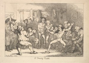 Mecz szermierczy autorstwa Thomas Rowlandson
