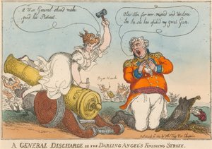 ?Ogólne wyładowanie czy wykańczający cios Kochanego Anioła? autorstwa Thomas Rowlandson