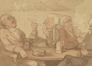Klub Dżentelmenów (atrament i toaleta na papierze) autorstwa Thomas Rowlandson