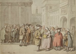 Grupa naszkicowana w Rzymie, 1770-1820 autorstwa Thomas Rowlandson