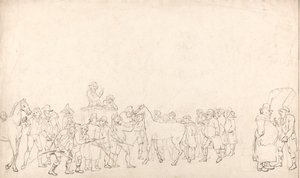 Aukcja koni w „Hopkins’s Repository” (zarys) autorstwa Thomas Rowlandson